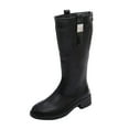 thumbnail image 2 of Miluxas Women's Knee High Boots Square Toe Chunky Low Heels Zipper Tall Boots Black 9(42), 2 of 9