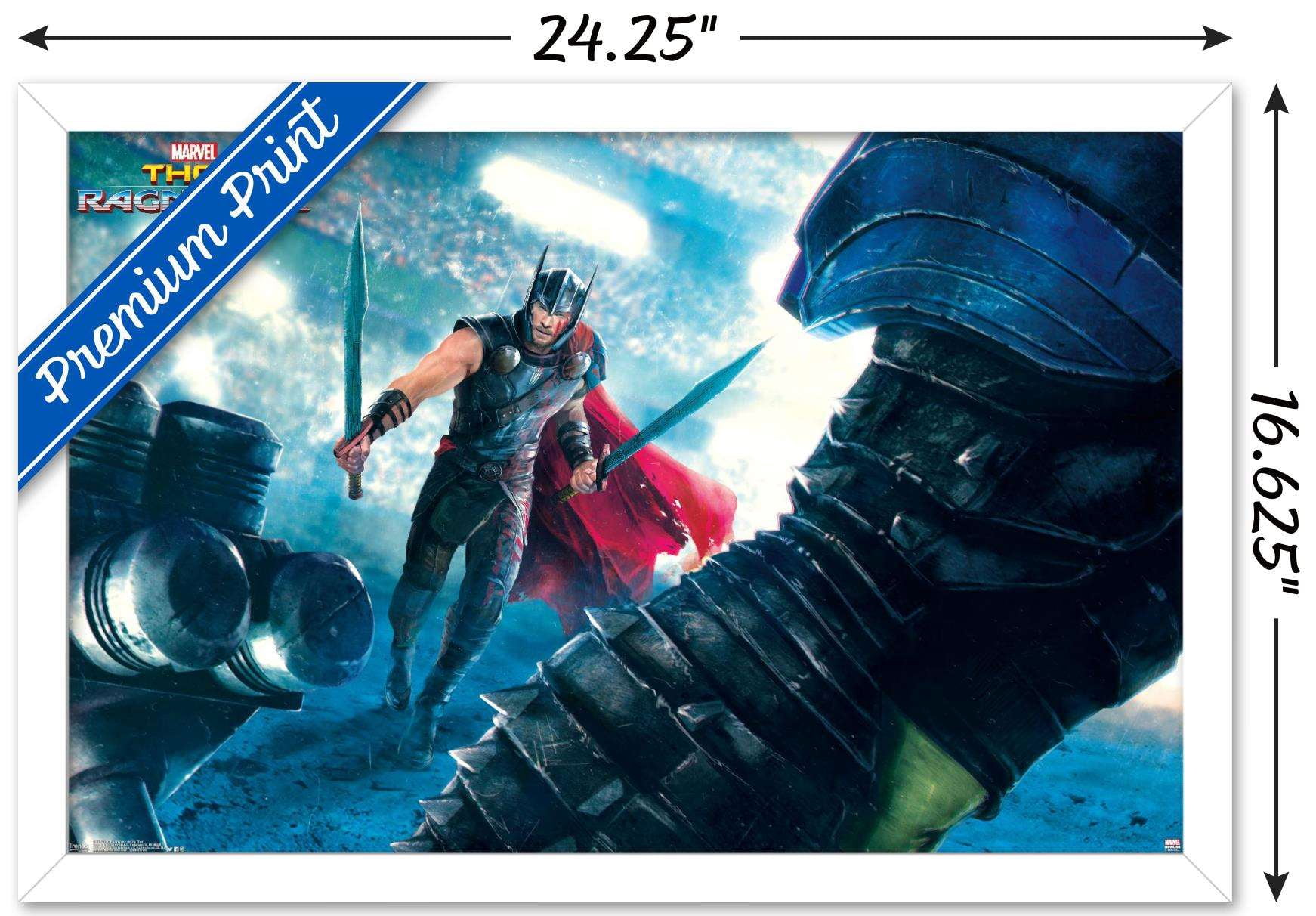 Marvel Cinematic Universe - Thor - Ragnarök - Arena Thor Wall Poster, 14.725" x 22.375", Framed