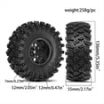 thumbnail image 5 of Juego de 4 Llantas de Goma con Bloqueo de Cuentas de Metal de 136 mm y 1,9 Pulgadas para Coche RC Crawler TRX4 D90 D110 para Axial SCX10 B A Escala 1/8/1/10 B, 5 of 5
