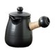thumbnail image 2 of Tetera de cerámica china, teteras portátiles para hervir agua caliente con mango en cuerda para Camping, Picnic, hogar, restaurante , 700ml Negro, 2 of 8