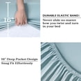 thumbnail image 2 of Ultra Soft Cooling Bamboo Bed Sheet Set - 100% Bamboo, Breathable, Deep Pocket, Temperature Regulating, Hotel Quality, Full Size, Spa Blue, 2 of 8