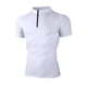 thumbnail image 3 of Ceisia Men's Stand Collar Half-Zip Quick Dry Fitness T-Shirt Slim Fit 4-Way Stretch Athletic Top for Summer White XL Gifts, 3 of 4