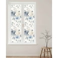 thumbnail image 2 of Window Privacy Film Blue White Floral Stained Glass Window Film Decorative Sun Block Window Cover Botanical Garden Flowers Leaves Window Clings Static Adhesive Sticker for Bathroom 23.6"x78.7", 2 of 6