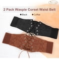 thumbnail image 5 of Women Elastic Wide Waist Belt Lace-up Tied Waspie Corset Belt for Dress, 5 of 7