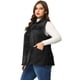 thumbnail image 4 of Women's Plus Size Jean Vest Button Down Turndown Collar Frayed Hem with Cargo Pocket Trucker Denim Vest Black 1X, 4 of 7
