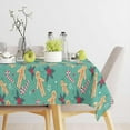 thumbnail image 4 of XAJAT 70‘‘x70'' Christmas Green Rectangle Tablecloth, Cotton Linen Table Covers with Gingerbread Man Pattern, 4 of 4