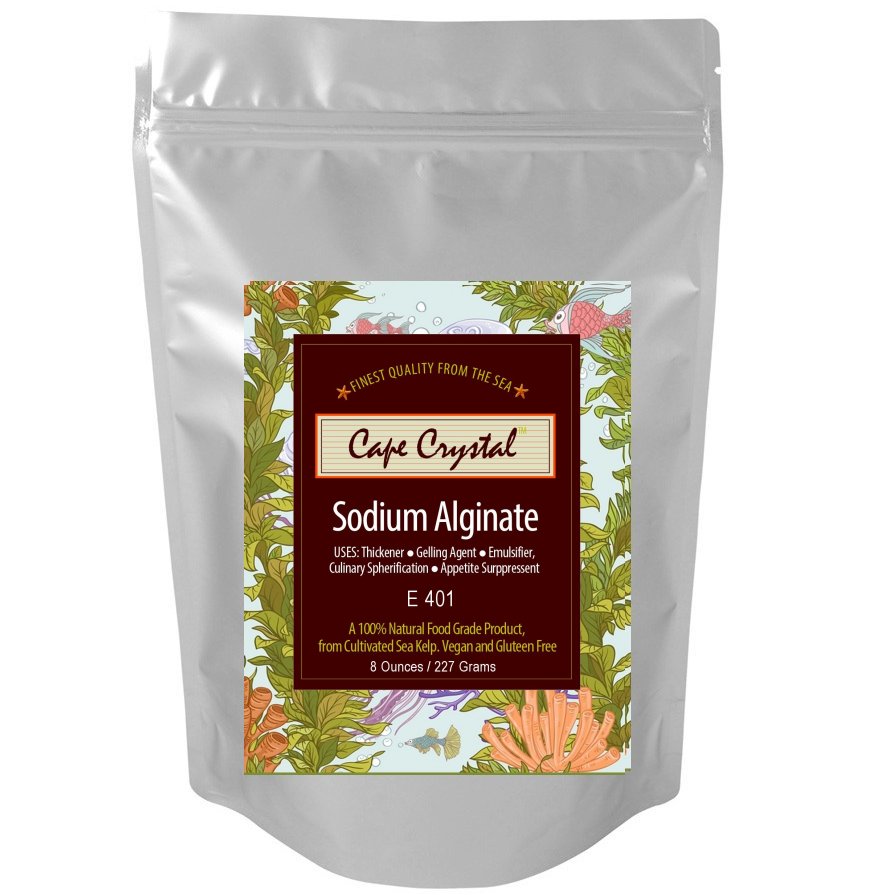 Cape Crystal Brands Sodium Alginate Powder for Chefs and Cooks, 8oz