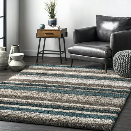 Photo 1 of 8'x8' Drey Ombre Shag Area Rug Blue - nuLOOM