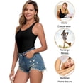 thumbnail image 4 of wirarpa Women's Tank Tops Micro Modal Undershirts Summer Camis 2-Pack Black S-2XL, 4 of 7