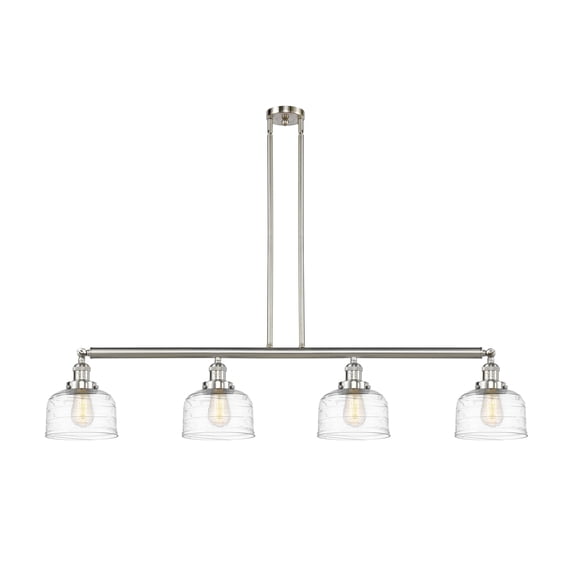 Innovations Lighting 214-10-53 Bell Linear Bell 4 Light 53" Wide Linear Pendant - Brushed