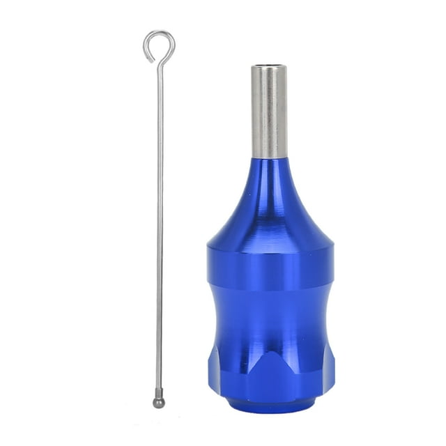 Empuñadura para máquina de tatuaje de 28 mm, aleación de aluminio, agujas de cartucho, agarre para tatuaje, suministros para tatuaje, azul