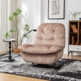 thumbnail image 3 of Aukfa Swivel Gliding Recliner Chair, Rocking Chair Lazy Chair W/ Mobile Phone Holder,Velvet,Light Brown, 3 of 8