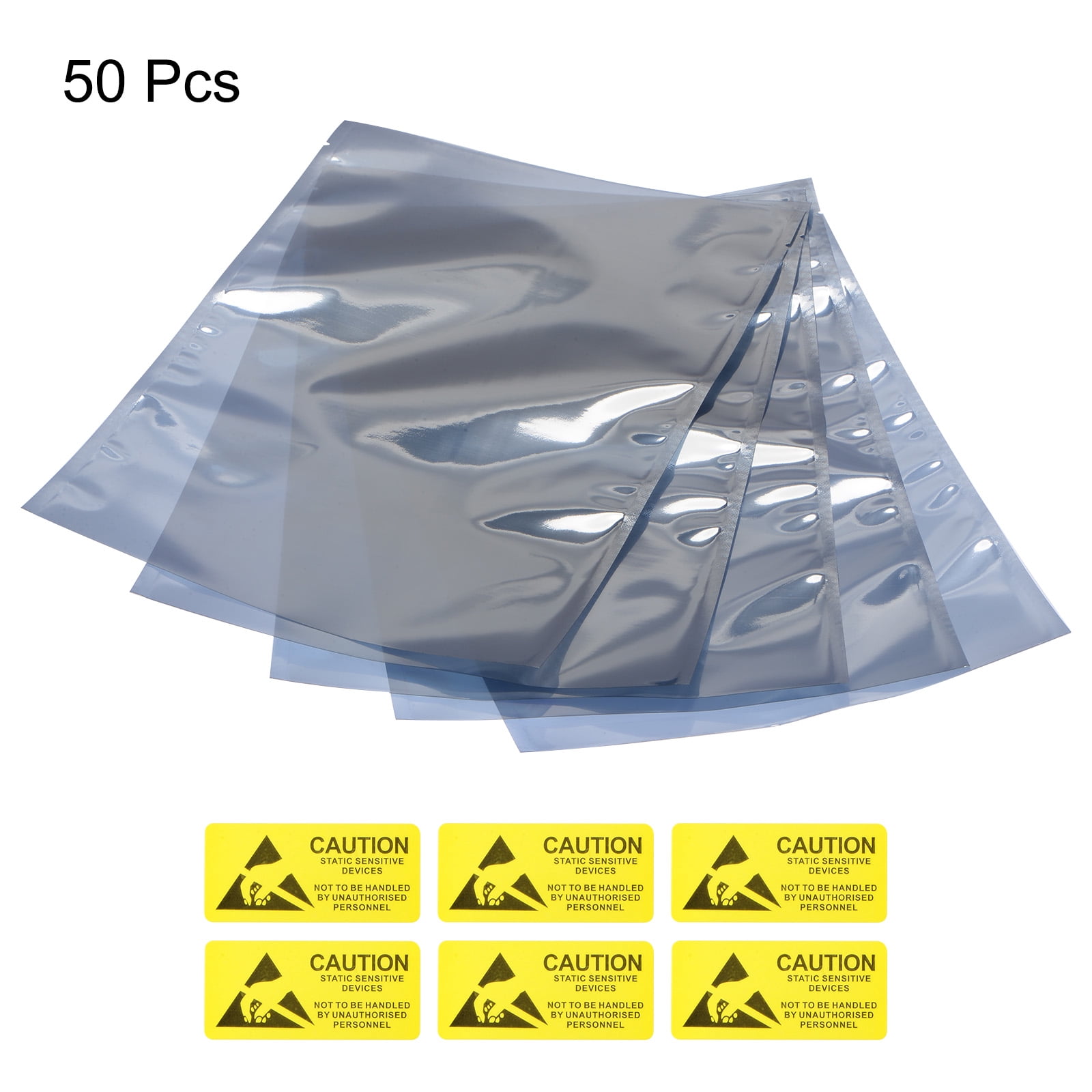Unique Bargains Anti Static Bags Shielding Bag Open Top with Labels for Hard Drive HDD SSD 8" x 12"