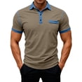 thumbnail image 4 of HAJWOH Polo Uniform Shirts for Mens School Short Sleeve Uniforms Casual Button Tshirts 2026 Summer New with Collar Polo Shirts Comfy Clothing Khaki M, 4 of 5