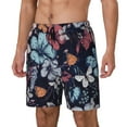 thumbnail image 2 of Daiia Flowers ad Butterflies Mens Swim Trunks Swim Shorts Quick Dry Swim Shorts with Mesh Lining Pockets-Small, 2 of 9