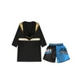 thumbnail image 4 of iiniim Kids Boys Boxing Metallic Satin Robe Open Front Hooded Grown Cloak with Belt and Boxer Shorts B5 6, 4 of 7