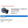 thumbnail image 2 of Power Window Relay - Compatible with 1999 RX300, 2 of 2