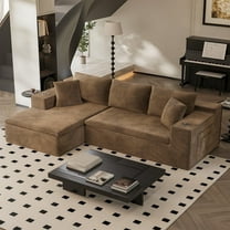 Homall 109" L-Shape Modular Sectional Sofa Couches Cloud Memory Foam Sofa Deep Seat Upholstered Couches with Oversized Chaise for Living Room,Brown