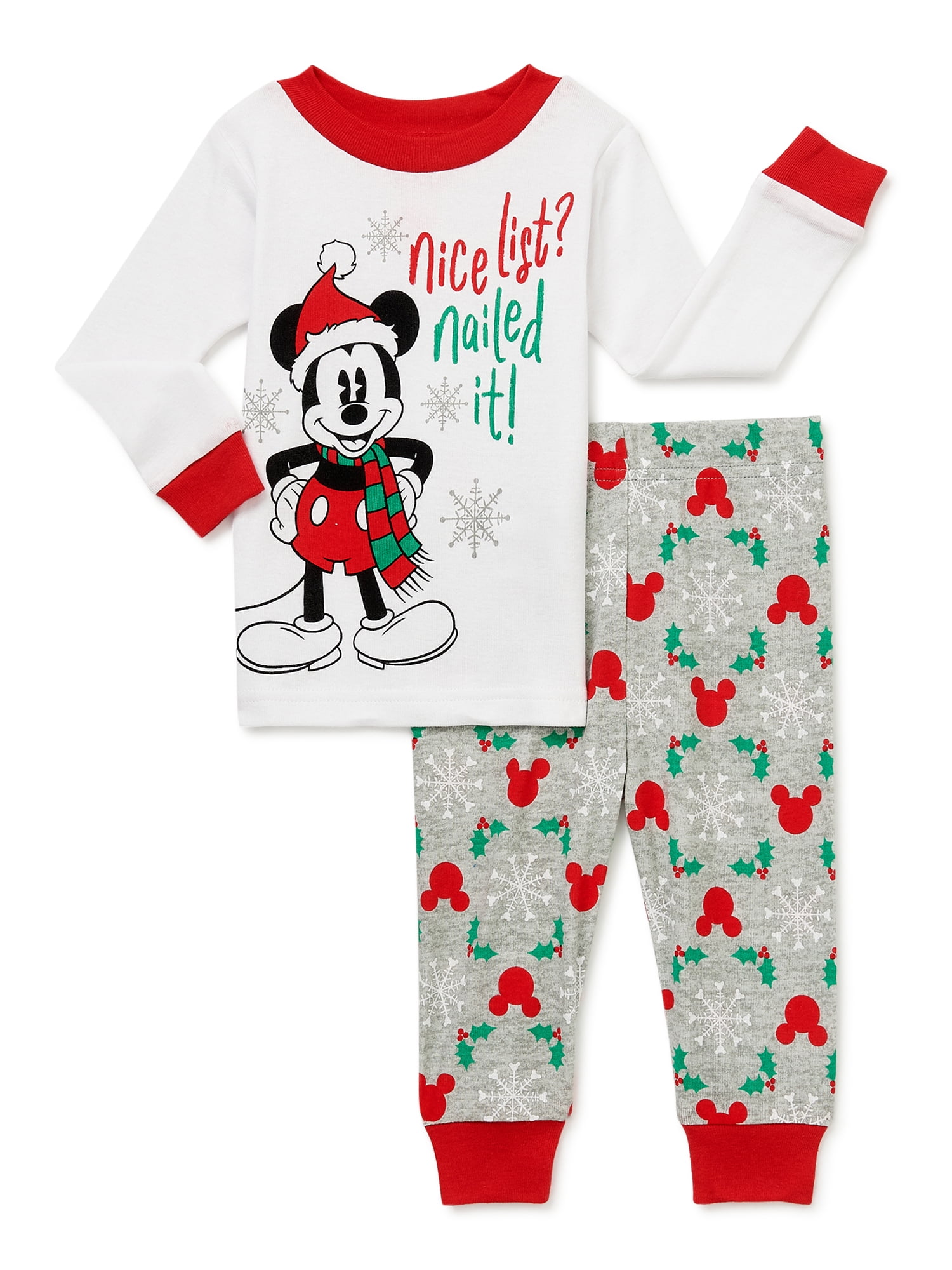 2-Piece Set 100% Cotton Boys Girls Mickey Minnie Mouse Christmas Halloween pajam