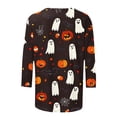 thumbnail image 5 of Enjoytime Halloween Shirt for Women Crew Neck 3/4 Sleeve Ghost Pumpkin Graphic Tops Plus Size Fashion Vintage Funny Casual Tees, 5 of 5