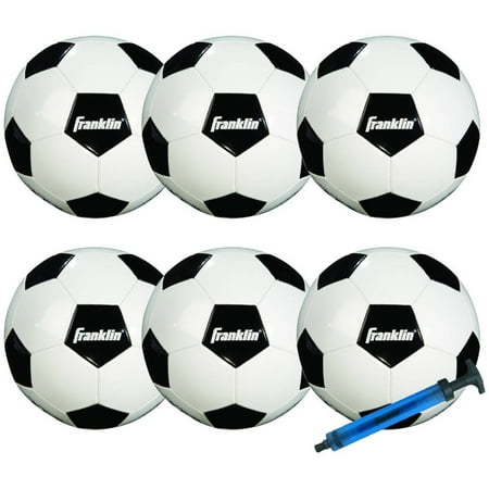 Franklin Sports Comp 100 6-Pack of Soccerballs and Pump, Size 4