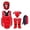 Red five piece set-S, variant on Multifunctional Boxing Fighting Protective Equipment Set Includes Headgear Chest Guard Leg Guards Groin Cup
