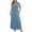 Sky Blue, variant on Edvintorg Womens Dresses Fashion Solid Color V-Neck Short Sleeve Casual Summer Maxi Dresses with Pockets Plus Size Dresses for Curvy Women