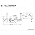 thumbnail image 2 of Kingston Brass KS23655PX Milano 5-Piece Roman Tub Faucet with Hand Shower, Oil Rubbed Bronze, 2 of 4