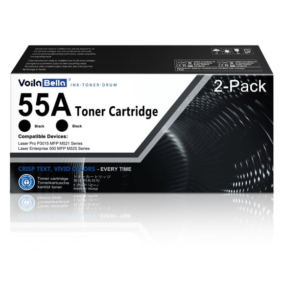 Cartucho de tóner VoilaBella 55A CE255A negro, paquete de 2