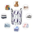thumbnail image 4 of Rateoe Lavender Flowers Pattern Round Laundry Hamper Basket, Tall Hamper Basket for Blanket Storage, Nursery Clothes Hamper for Laundry in Bedroom and College Dorm-Small, 4 of 6