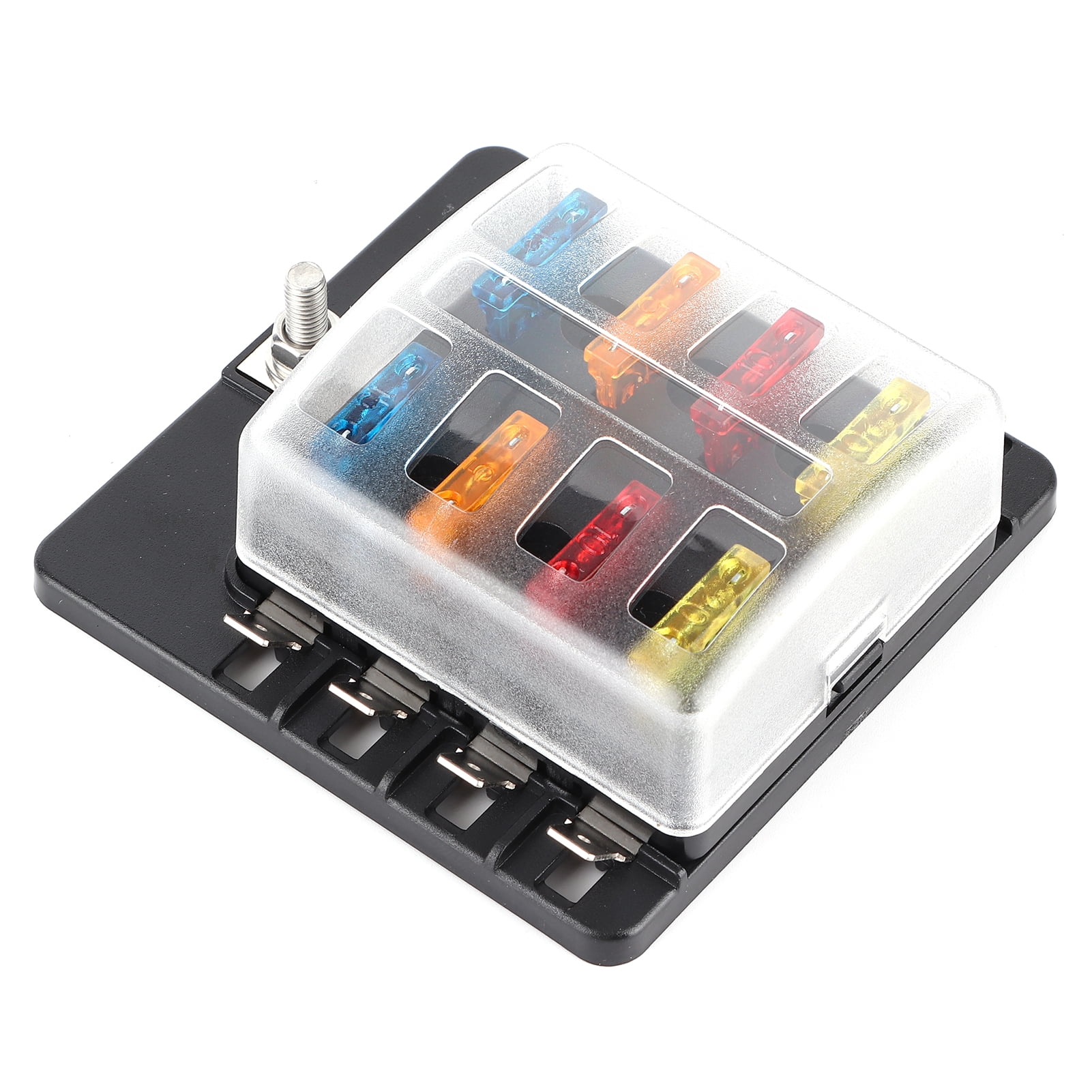 Boîte à Fusible avec Indicateur LED, Boîte à Fusible à 8 Voies Supports de Blocs de Fusible Performance Finement Réglée