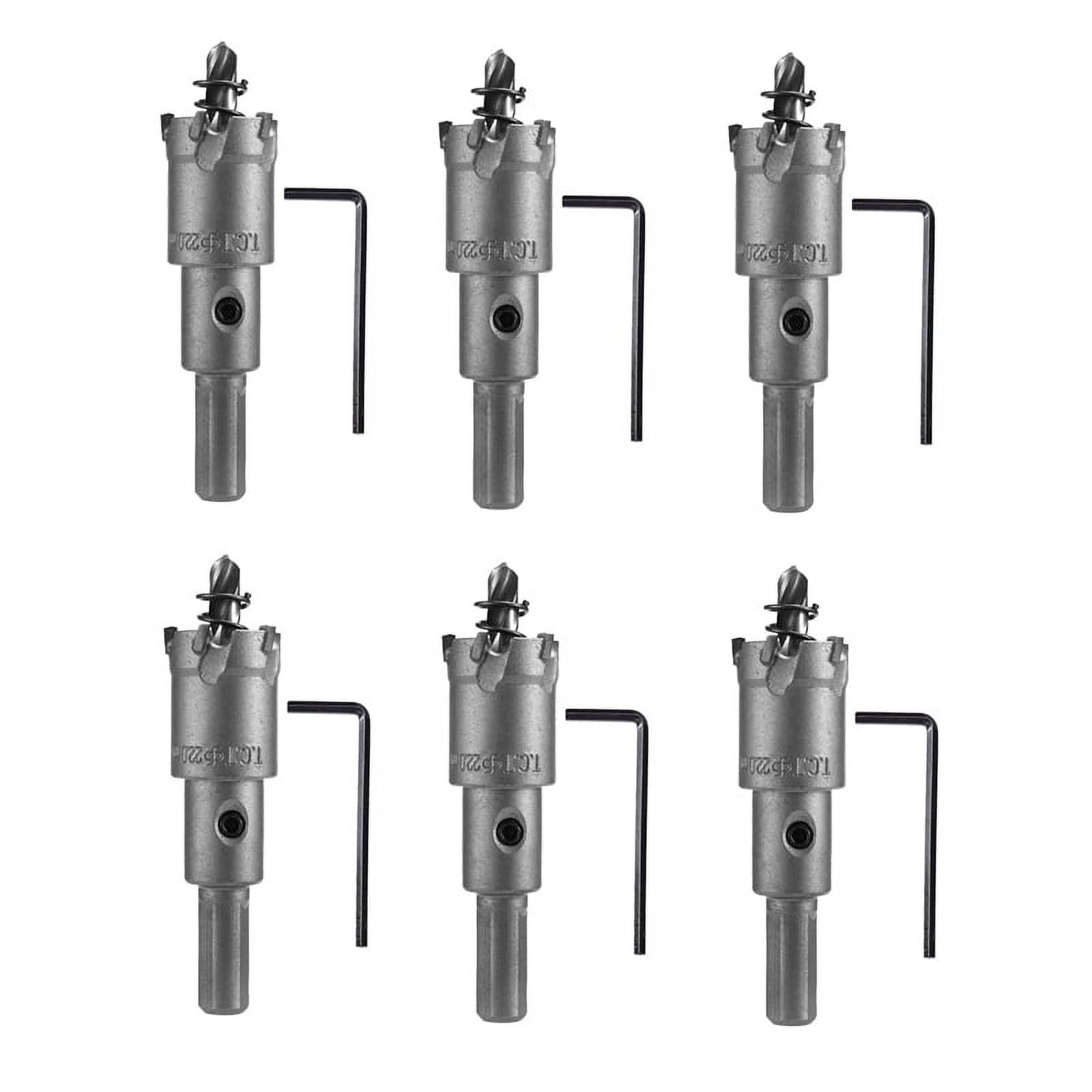 6PCS  Carbide Hole Saw Stainless Steel/Metal Hole Opener Expandable Drill Bit Set 22mm