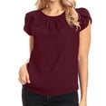 thumbnail image 4 of BTDECLAR Women Tops Plus Size Crewneck Pleated Casual Elegant Sleeveless Summer Tank Tops Trendy Dressy Business Work Tunic Blouses Tops, 4 of 8