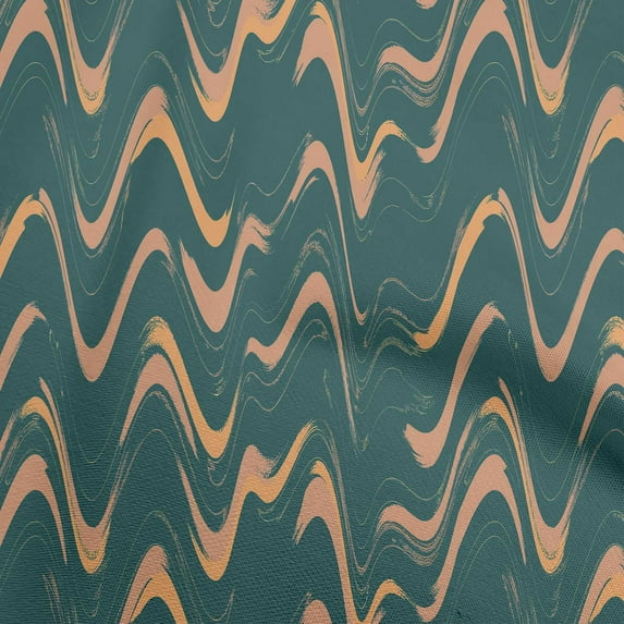 oneOone Silk Tabby Dark Teal Green Fabric Geometric Fabric For Sewing Printed Craft Fabric By The Yard 42 Inch Wide-FT