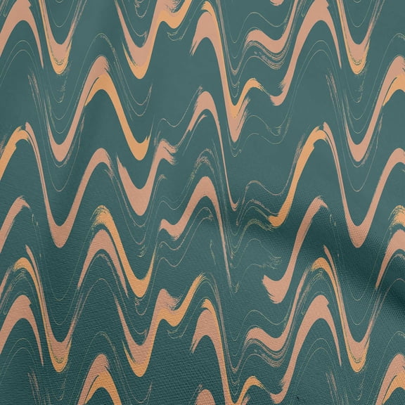 oneOone Viscose Chiffon Dark Teal Green Fabric Geometric Craft Projects Decor Fabric Printed By The Yard 42 Inch Wide-RG