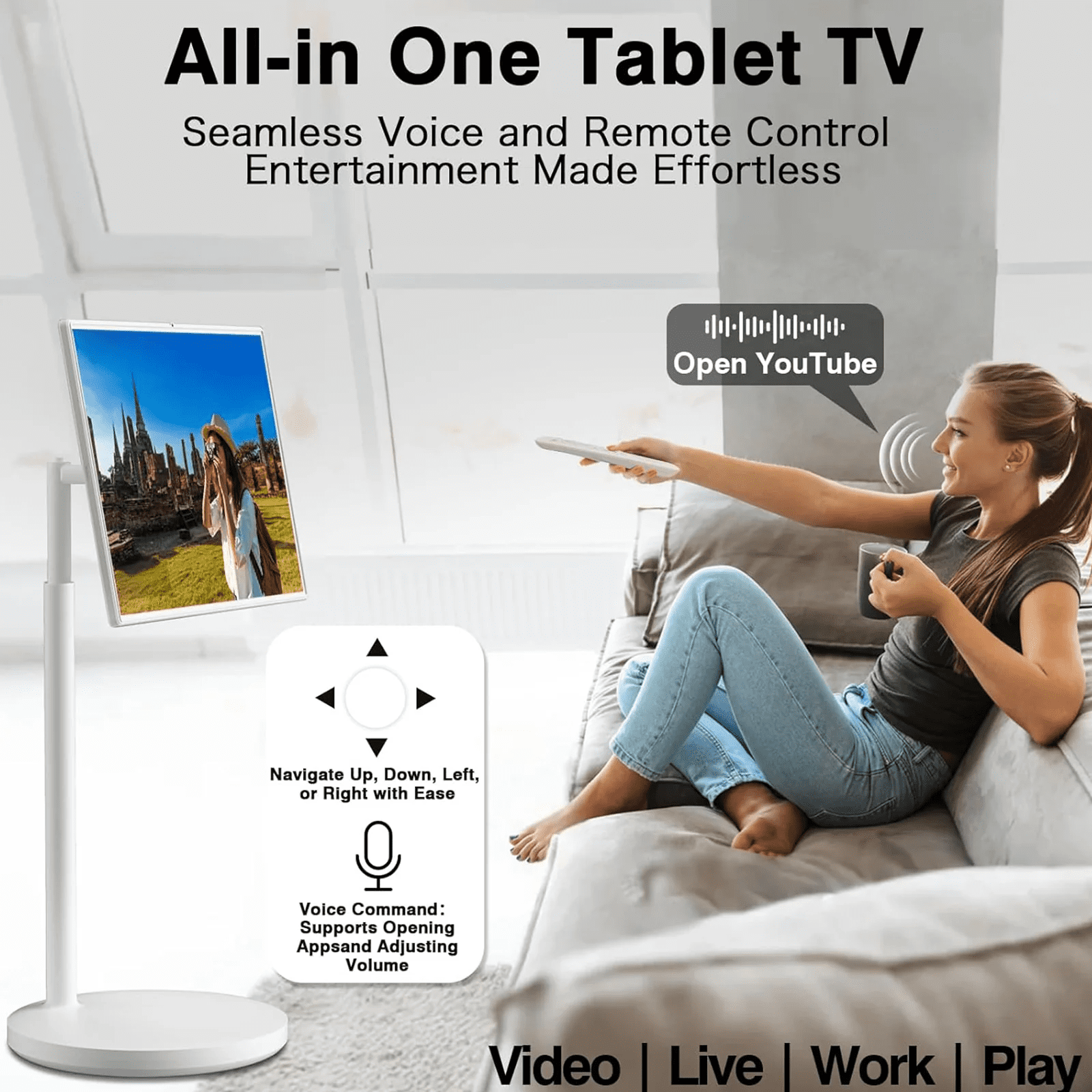 Portable TV On Wheels 32" Touch Screen With Buit-In Camera, Android OS Install APP At Will, Any Time Any Where | 360SPB®