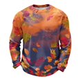 thumbnail image 2 of Dwelliawo Men Rustic Maple Leaf All Over Print Crew Neck Sweatshirt Long Sleeve Pullover Skin Friendly Relax Fit Casual Top For Weekend Hike Daily Wear Multicolor 4xL, 2 of 4
