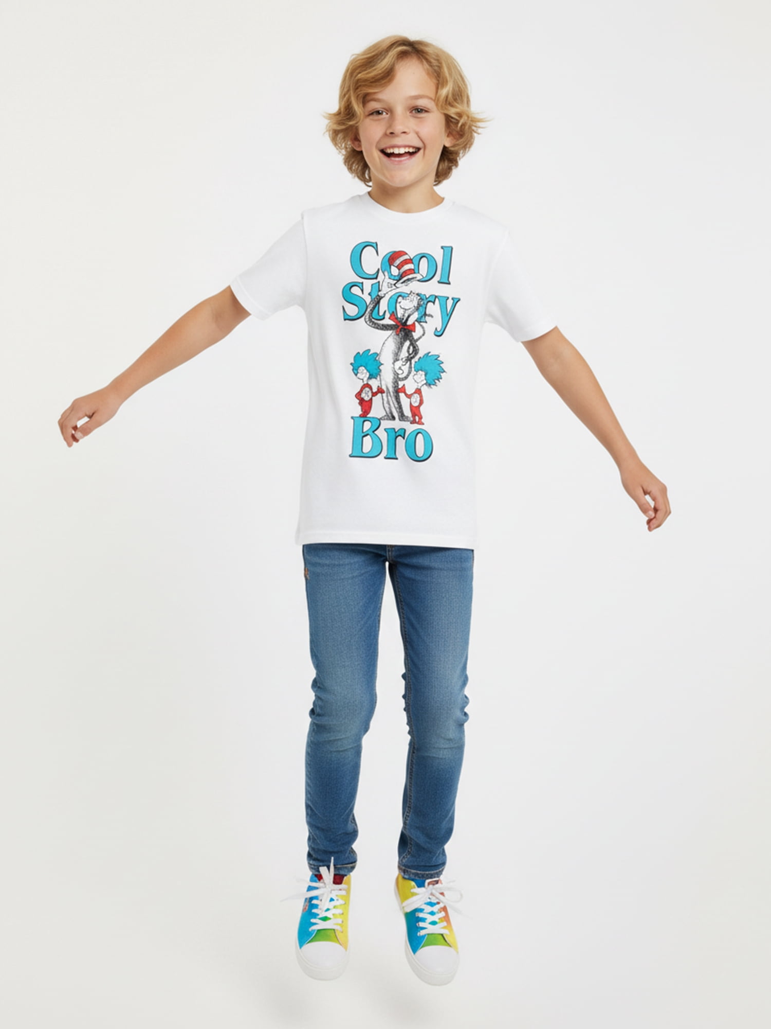 Dr. Seuss The Cat in the Hat, Boys' & Big Boys' Graphic Tee with Short Sleeves, Sizes 4-16
