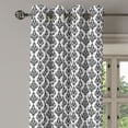 thumbnail image 3 of Ambesonne Damask Grommet Curtain, Black and White Baroque, 50" x 63", Black White, 3 of 6