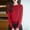 02 Red, variant on YueHuiYing Women's Fashion Casual Solid Color Semi-turtle Neck Loose Winter Knitted Sweater Pullover Top