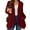 C1-Wine Red, variant on Long Sleeve Lightweight Cardigan for Plus Size Women, Wine Red 3X Casual Drape Fit, V-Hem Design