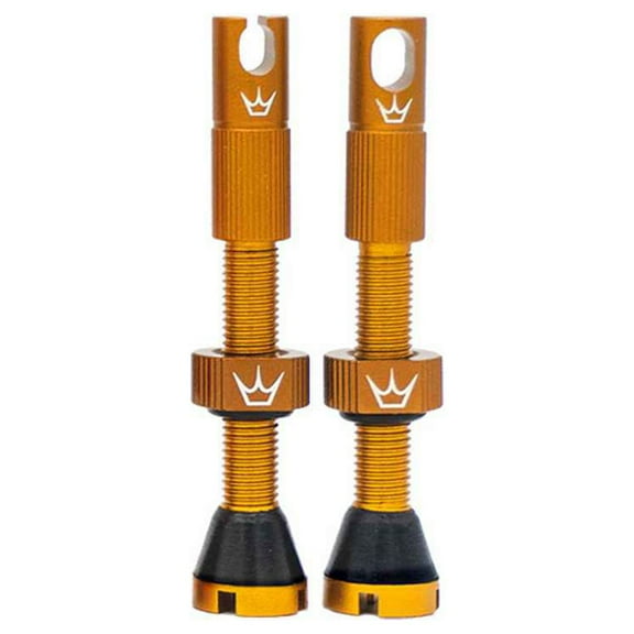Peaty's Alloy Presta Valve Stem, 42mm, Pair, Bourbon