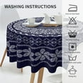 thumbnail image 6 of Boho Blue Flower Geometry Round Tablecloth 60 Inch, Waterproof Stain Resistance Round Table Cloth Decorative Tablecloth Picnic Party Indoor Outdoor, 6 of 6