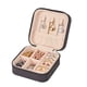 thumbnail image 2 of Abastado Joyero pequeño de cuero, joyero portátil de viaje para anillos, colgantes, pendientes, collares, pulseras, organizador, cajas de almacenamiento (negro), 2 of 8