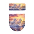thumbnail image 5 of HELLHERO White Horse Pattern Adjustable Soft Fits All Toilet Shapes Polyester Bathroom Toilet Lid Cover Set Bathroom Home Dustproof Reusable U-Shaped 2-Piece, 5 of 8
