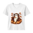 thumbnail image 4 of Jsaierl Halloween Shirts for Women Funny Ghost Print Tees Vintage Work V Neck T-Shirts Short Sleeve Holiday Blouse Tops Halloween Costumes,Sizes S-2XL, 4 of 5