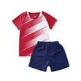 thumbnail image 3 of iixpin Kids Boys Sports Shorts Set Football Team Training Uniform Shirts and Shorts Set Red 14-15, 3 of 7