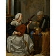 thumbnail image 3 of Jacob Duck 15x18 Black Modern Framed Museum Art Print Titled - Woman Playing a Theorbo (1660-1664), 3 of 5