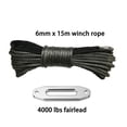 thumbnail image 3 of 6MM*15M 4000LBS Fairlead Synthetic Winch Rope/Cable For ATV UTV Offroad Recovery ,Easy to Use, 3 of 5