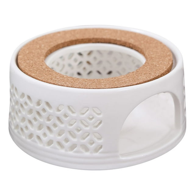 Miangastore Ceramic Teapot Warmer Teapot Heater Base Tea Stove Candle Holder for Home
